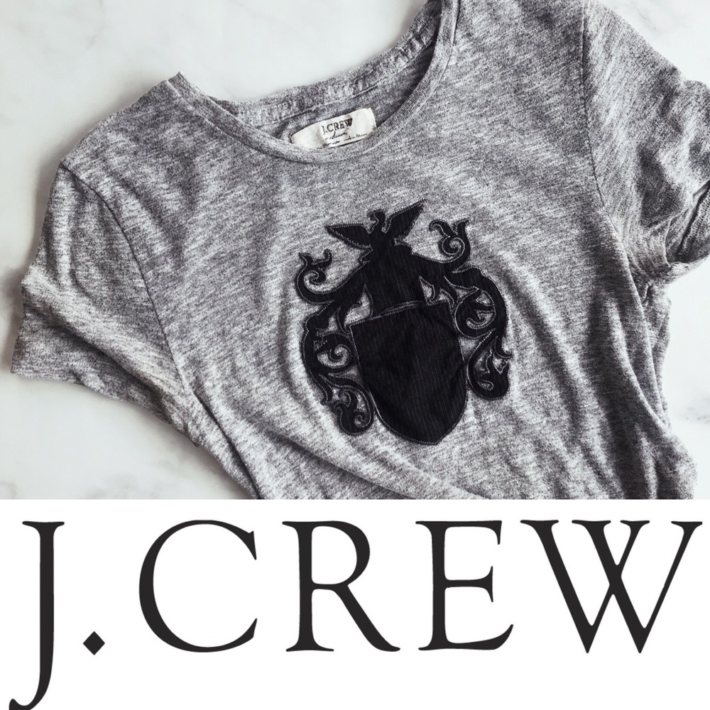 J. Crew Embroidered Crest Patch Tee
